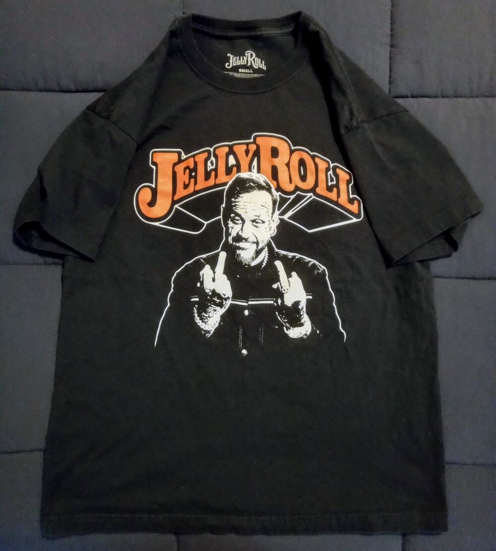 Jelly Roll Middle Finger Graphic Tour T-Shirt Southern Country Rock SZ S